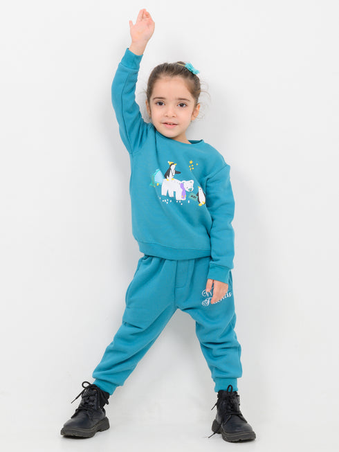 Winter Friends Fleece Suit (Glacier Blue)
